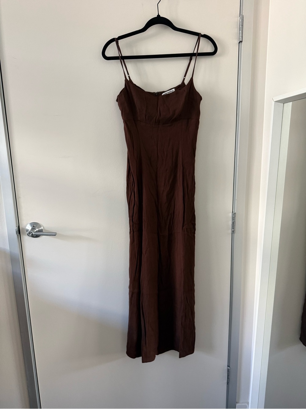 Reformation Brown Midi Slip Dress